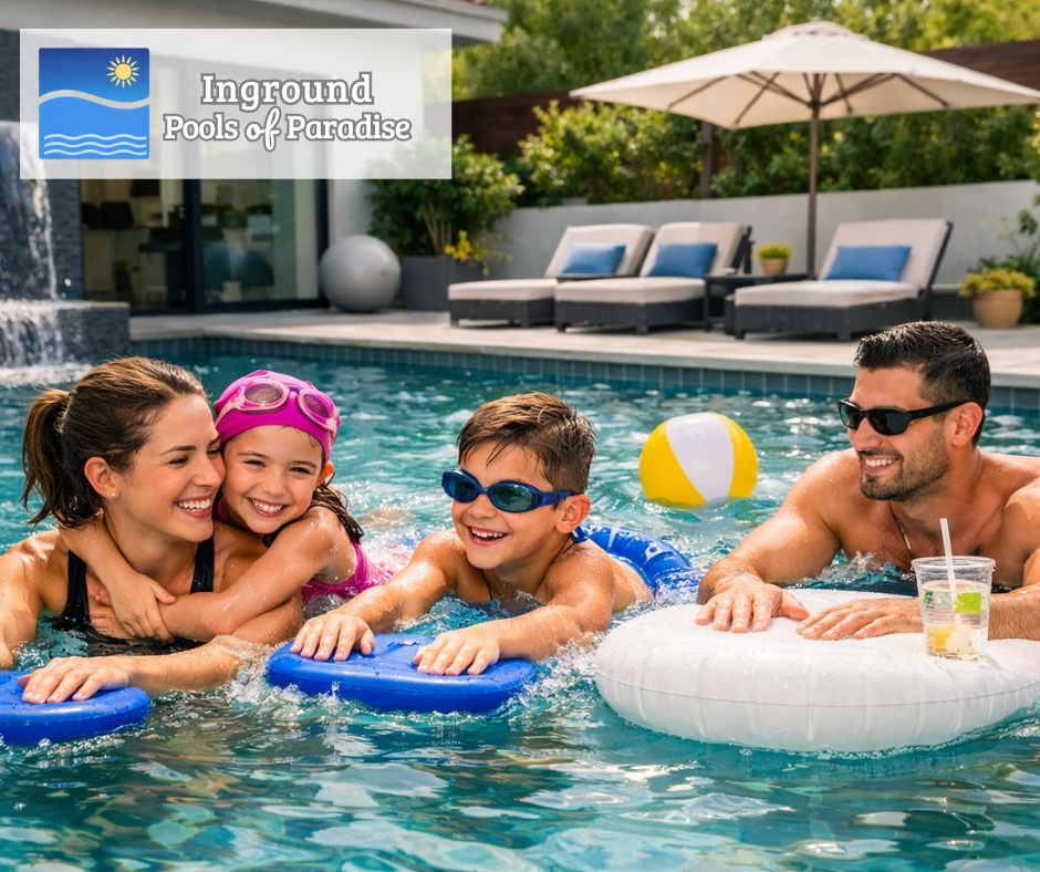 Family swimming